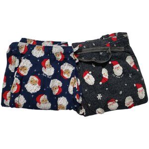 2 Old Navy Santa Claus Pajama Pants 2XL Tall Christmas PJs Flannel Unisex Lot